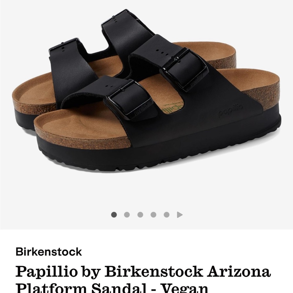 Papillon by Birkenstock Black Arizona Platform Sandals
